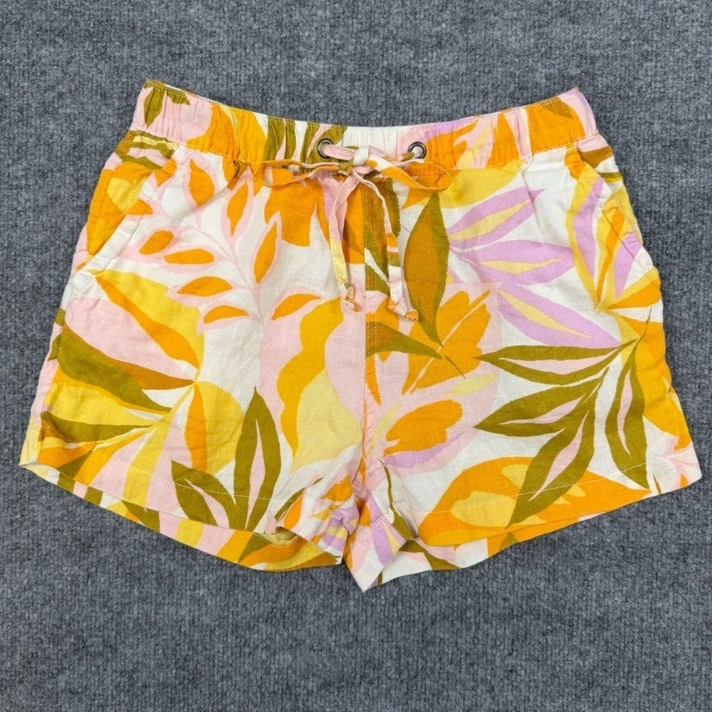 C&C California Womens Linen Shorts Small Preppy Tropical Beach Resortwear Boho